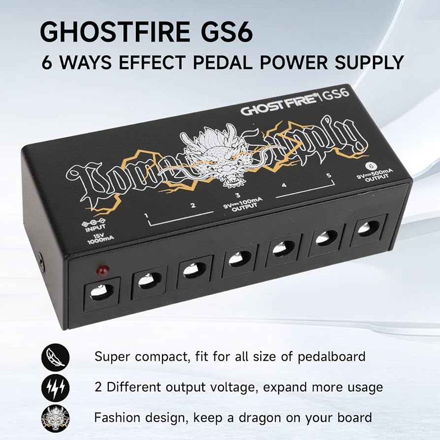 ギター Korg Ghost Effect Pedal Amazon.com: GHOSTFIRE GS6 Guitar Pedal Power Supply 9V